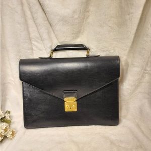 Authentic pre-owned Louis Vuitton epi black serviette conseiller briefcase